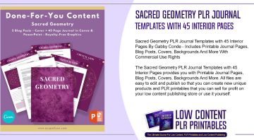 Sacred Geometry PLR Journal Templates with 45 Interior Pages