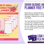Safari Blooms Undated Monthly PLR Planner FREE PLR Planner