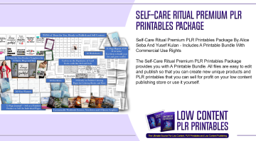 Self Care Ritual Premium PLR Printables Package