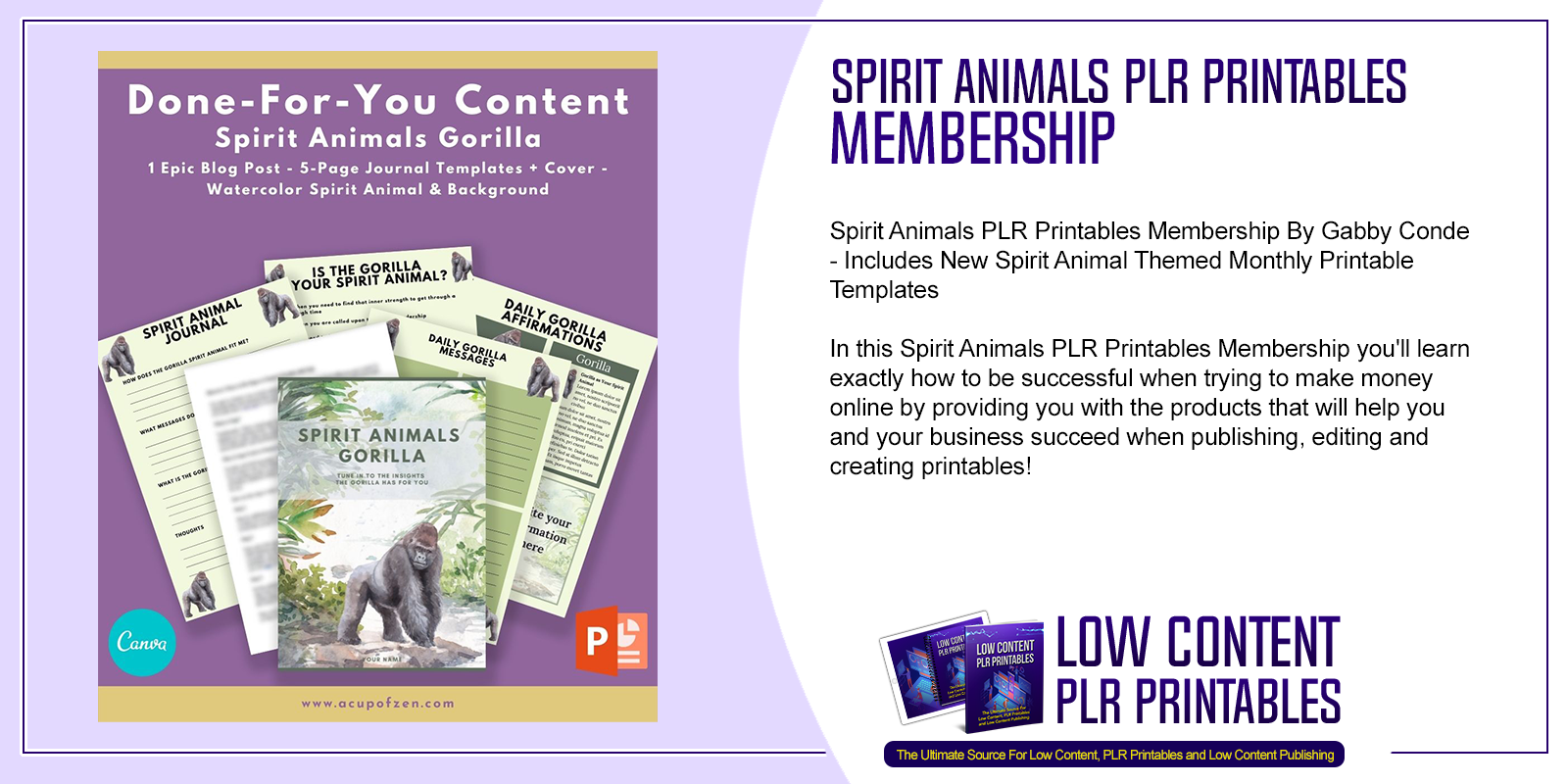 Spirit Animals PLR Printables Membership