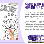 Animals Easter Fun Color By Number PLR Coloring Designs