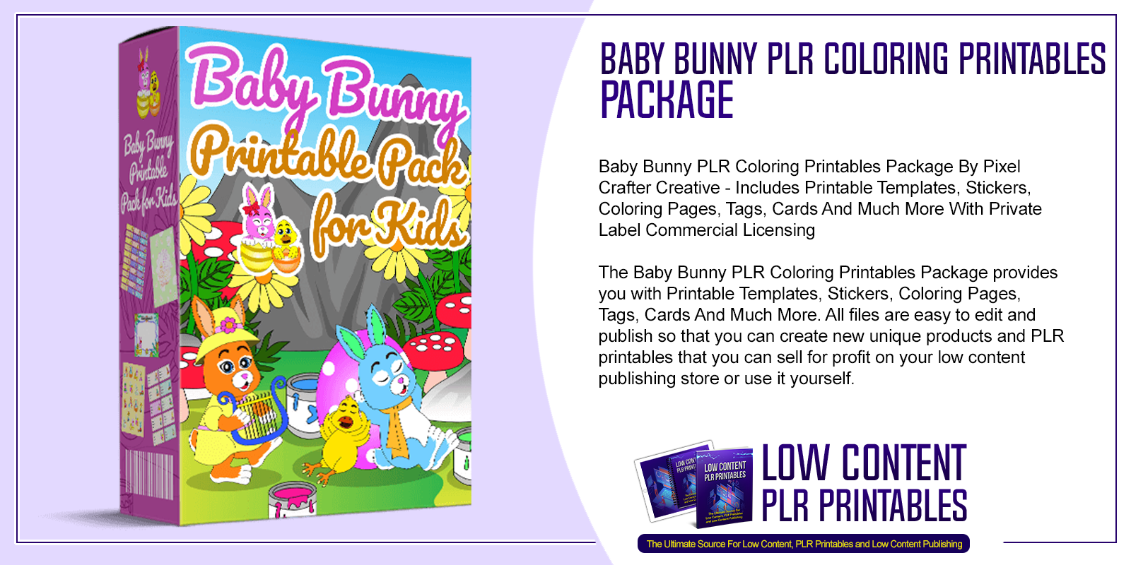 Baby Bunny PLR Coloring Printables Package