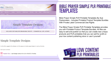 Bible Prayer Simple PLR Printable Templates