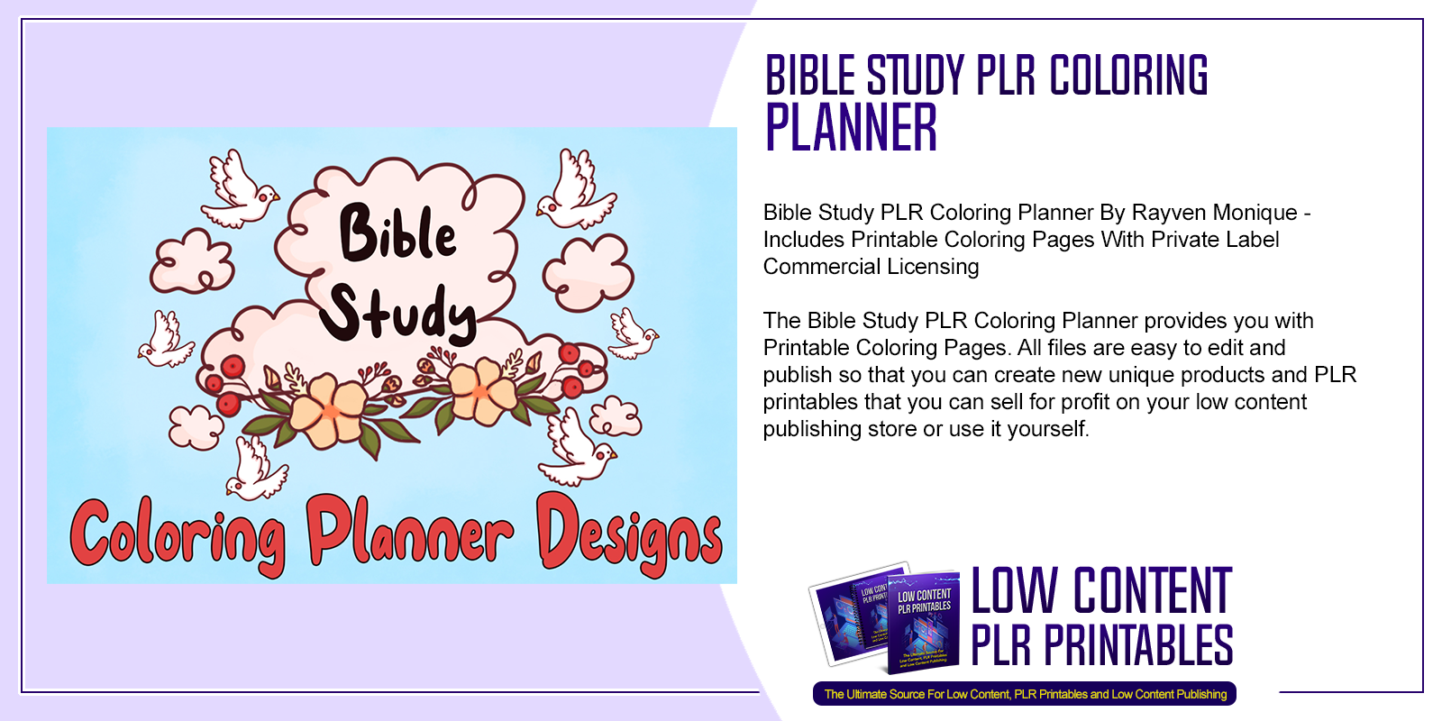 Bible Study PLR Coloring Planner