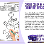 Circus Color By Number PLR Kids Coloring Designs Package