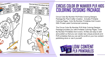 Circus Color By Number PLR Kids Coloring Designs Package