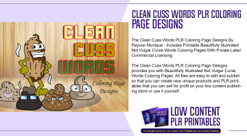 Clean Cuss Words PLR Coloring Page Designs