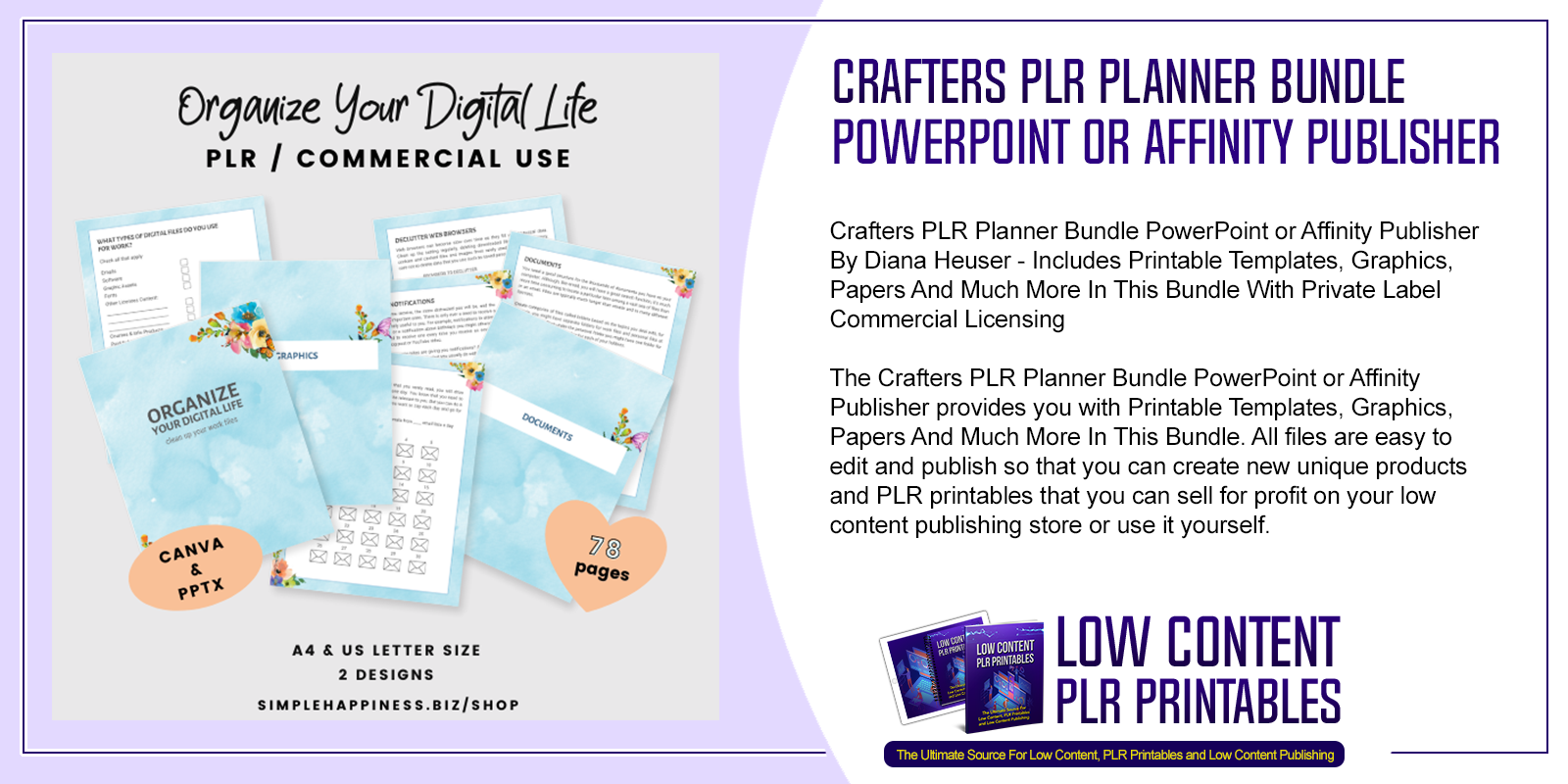 Crafters PLR Planner Bundle PowerPoint or Affinity Publisher