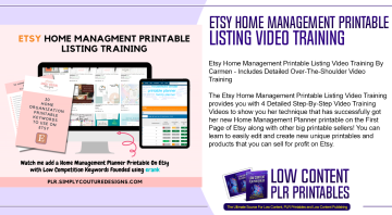 Etsy Home Management Printable Listing Video Training