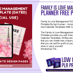 Family Is Love Management PLR Planner Free PLR Printable