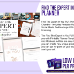 Find The Expert In You PLR Printable Planner