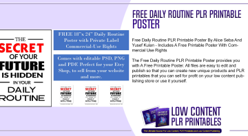 Free Daily Routine PLR Printable Poster