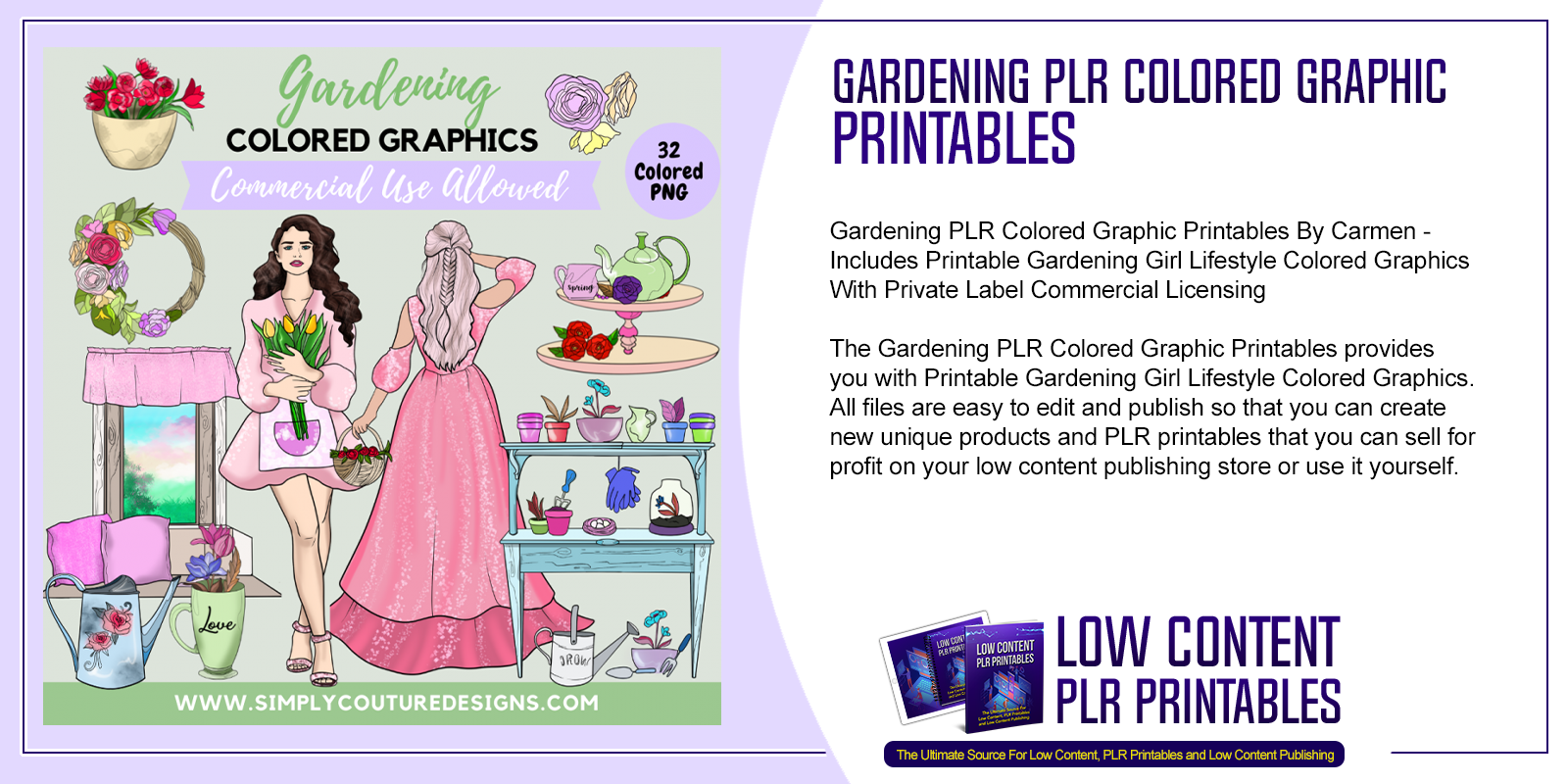 Gardening PLR Colored Graphic Printables