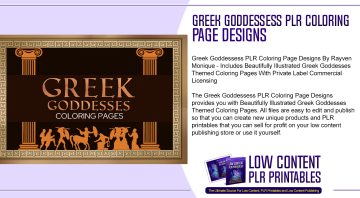 Greek Goddessess PLR Coloring Page Designs