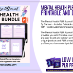 Mental Health PLR Journal Printable and Digital Bundle 2