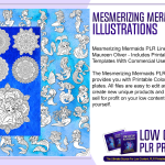 Mesmerizing Mermaids PLR Line Art Illustrations