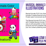 Musical Animals PLR Color Illustrations