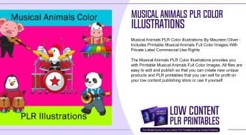 Musical Animals PLR Color Illustrations