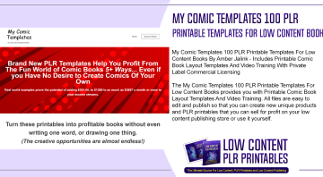 My Comic Templates 100 PLR Printable Templates For Low Content Books