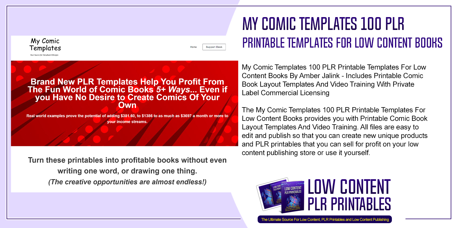 My Comic Templates 100 PLR Printable Templates For Low Content Books