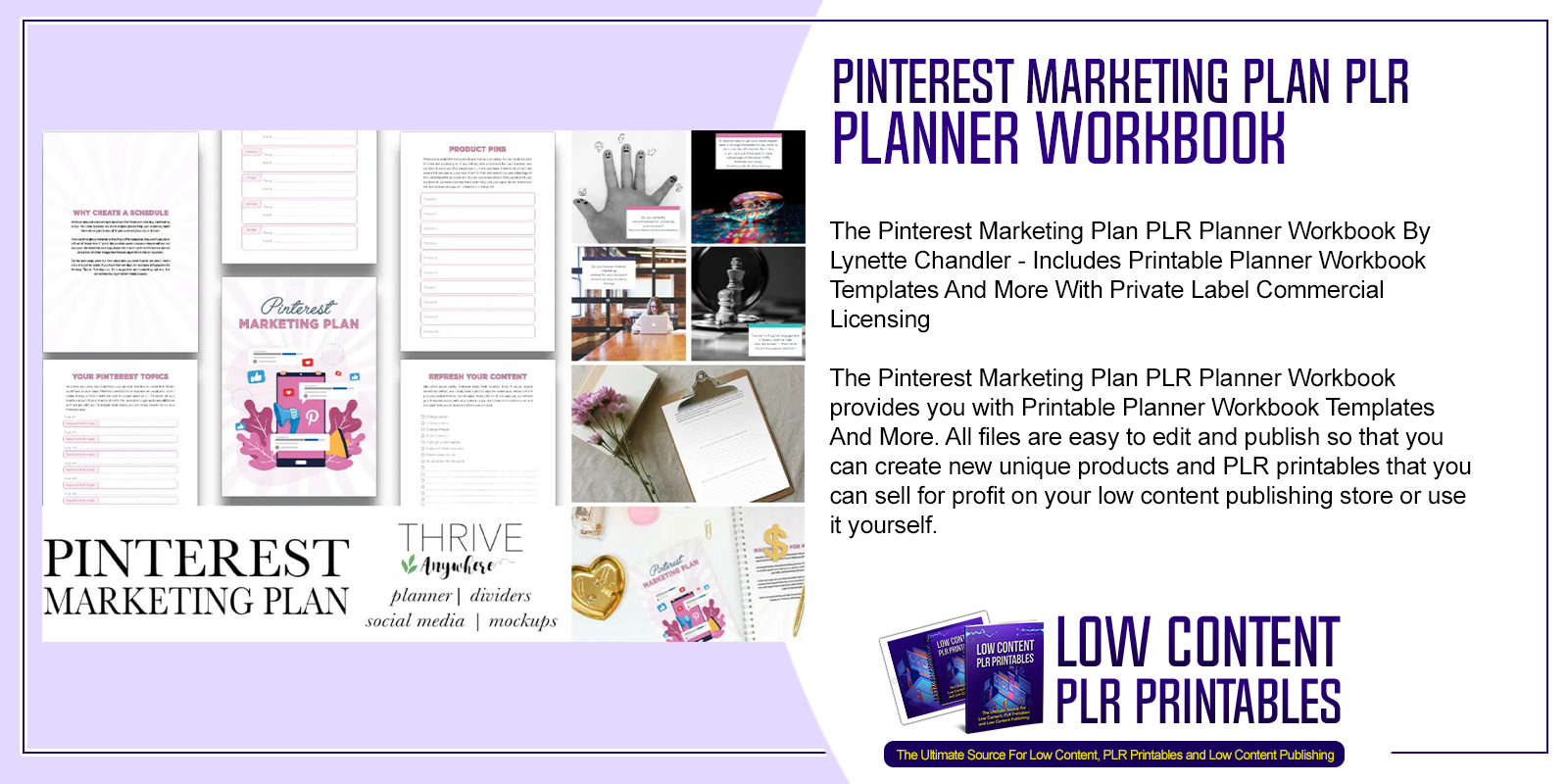 Pinterest Marketing Plan PLR Planner Workbook