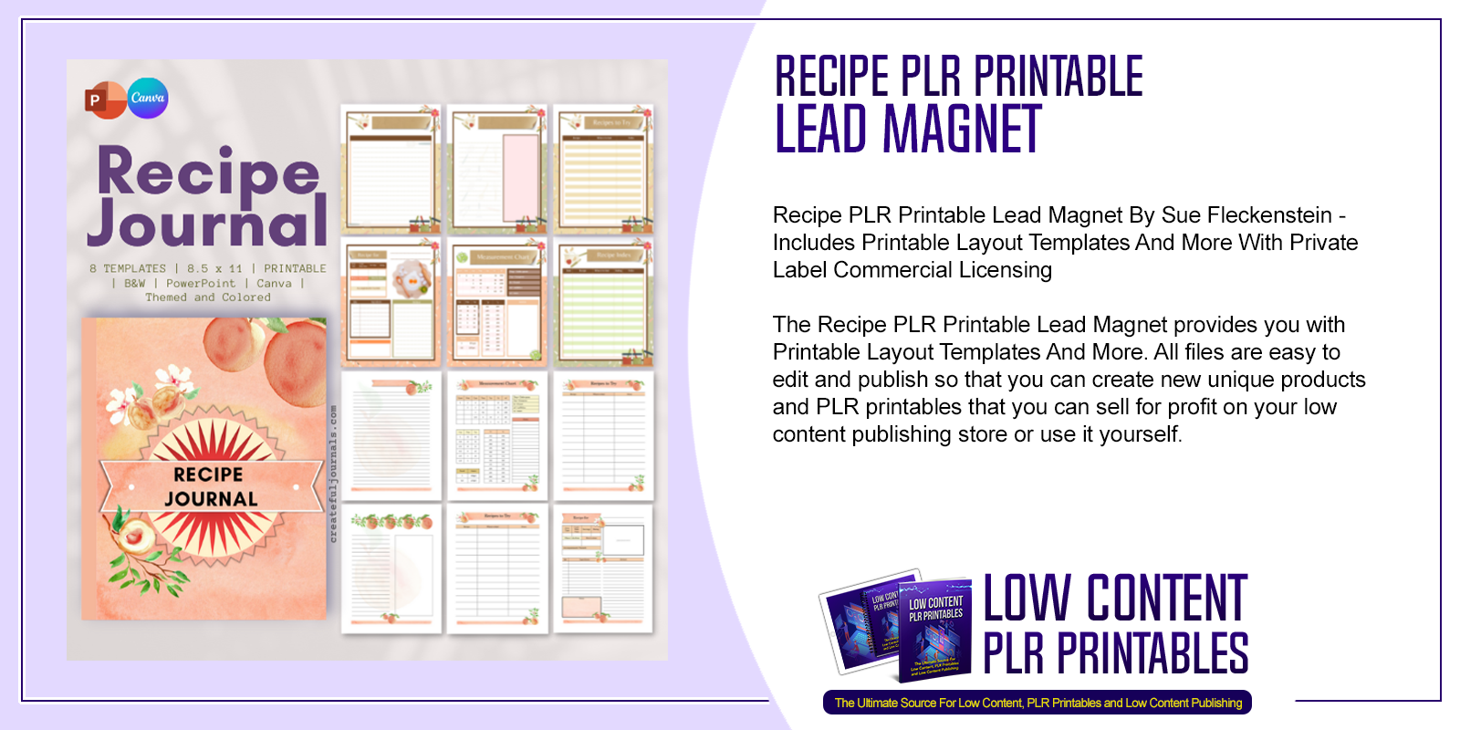 Recipe PLR Printable Lead Magnet