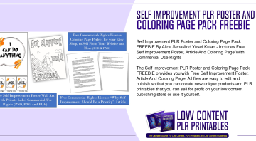 Self Improvement PLR Poster and Coloring Page Pack FREEBIE
