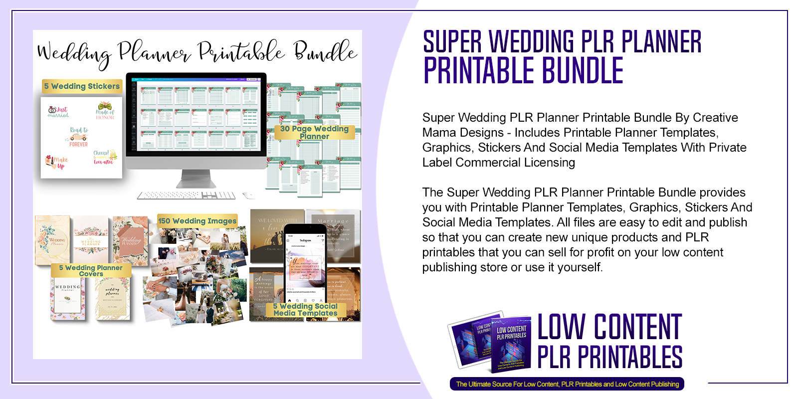 Super Wedding PLR Planner Printable Bundle