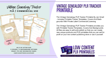 Vintage Genealogy PLR Tracker Printable