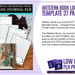 Western Book Log Journal PLR Template 37 Pages