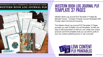 Western Book Log Journal PLR Template 37 Pages