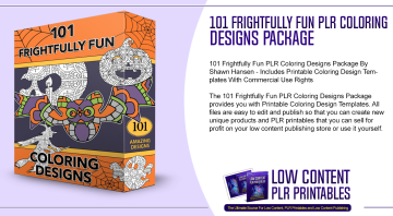 101 Frightfully Fun PLR Coloring Designs Package