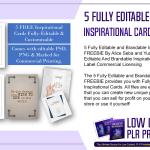 5 Fully Editable and Brandable Inspirational Cards PLR FREEBIE