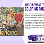 Alice in Wonderland PLR Coloring Page Designs