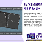 Black Undated Weekly Digital PLR Planner