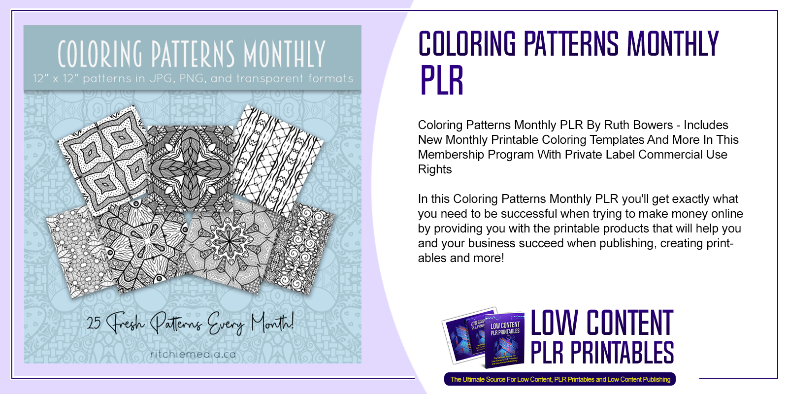 Coloring Patterns Monthly PLR