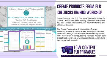 Create Products from PLR Checklists Training Workshop