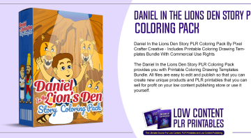 Daniel In the Lions Den Story PLR Coloring Pack