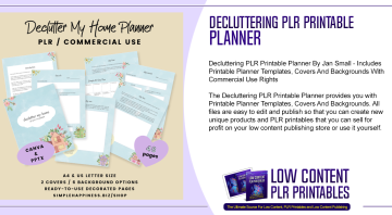 Decluttering PLR Printable Planner