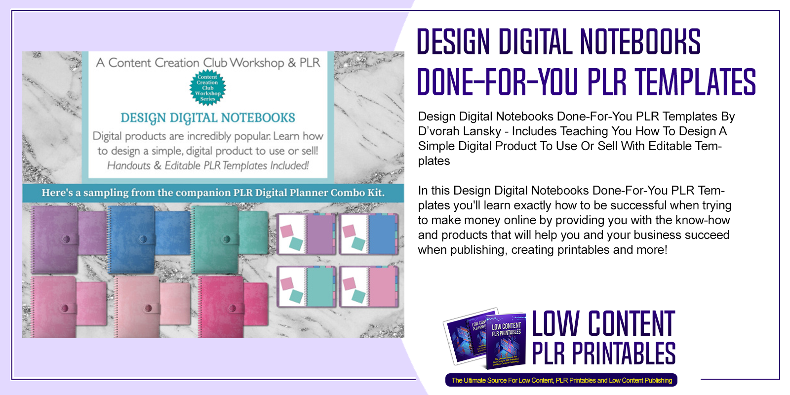 Design Digital Notebooks Done For You PLR Templates