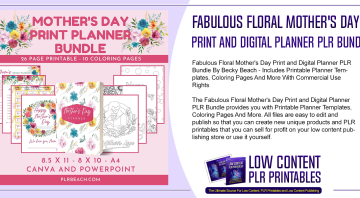 Fabulous Floral Mothers Day Print and Digital Planner PLR Bundle