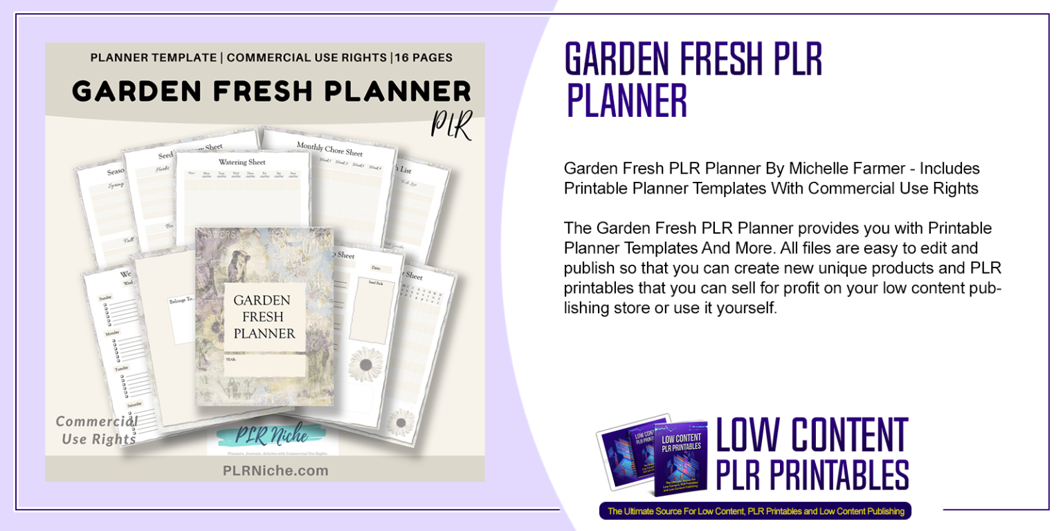 garden planner plr