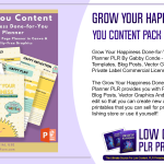 Grow Your Happiness Done for You Content Pack with Planner PLR