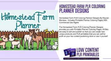 Homestead Farm PLR Coloring Planner Designs