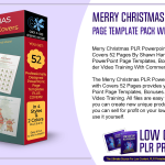 Merry Christmas PLR Powerpoint Page Template Pack with Covers 52 Pages