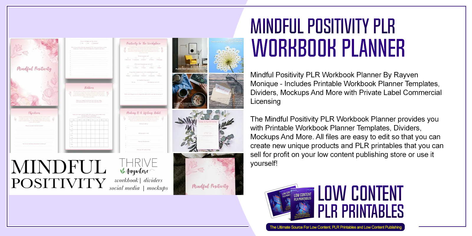 Mindful Positivity PLR Workbook Planner