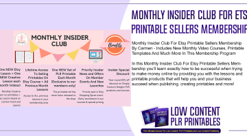 Monthly Insider Club For Etsy Printable Sellers Membership
