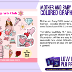 Mother and Baby PLR Line Art and Colored Graphics