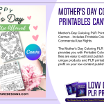 Mothers Day Coloring PLR Printables Canva Templates