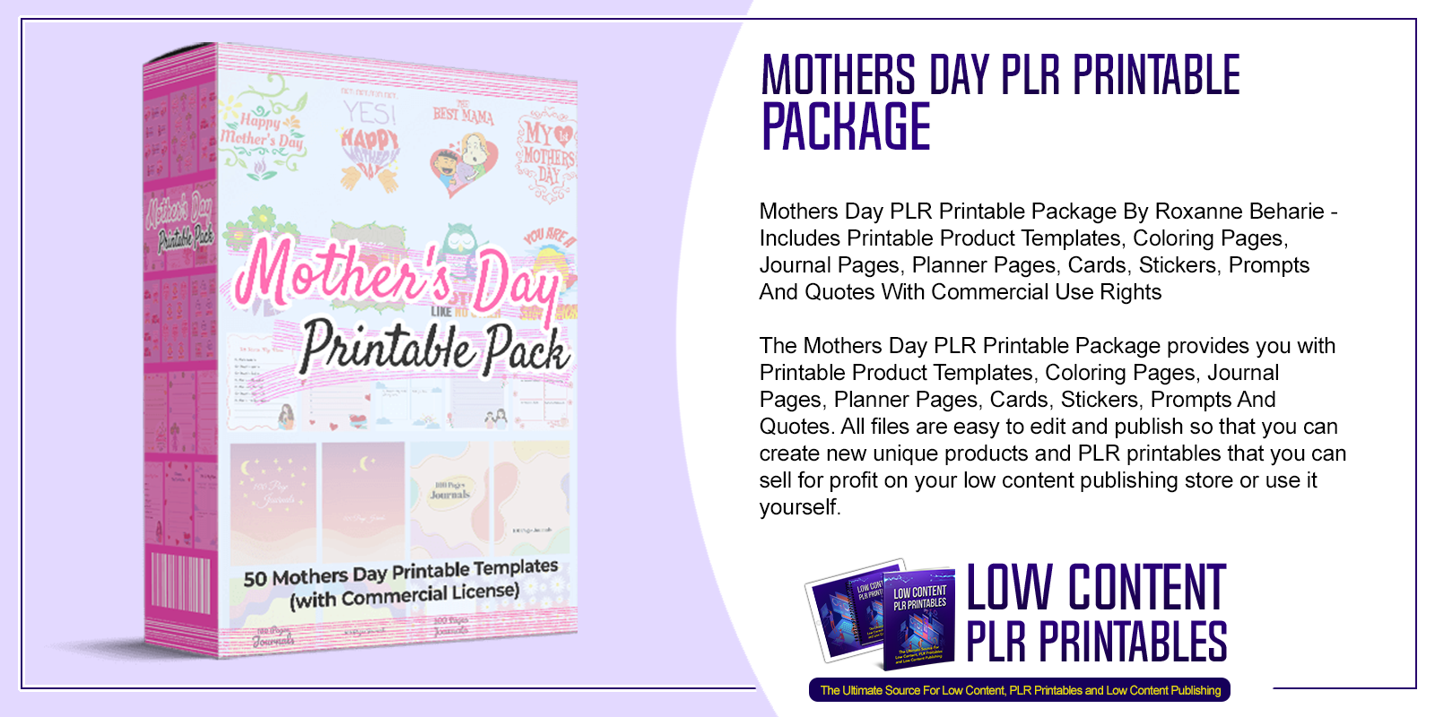 Mothers Day PLR Printable Package